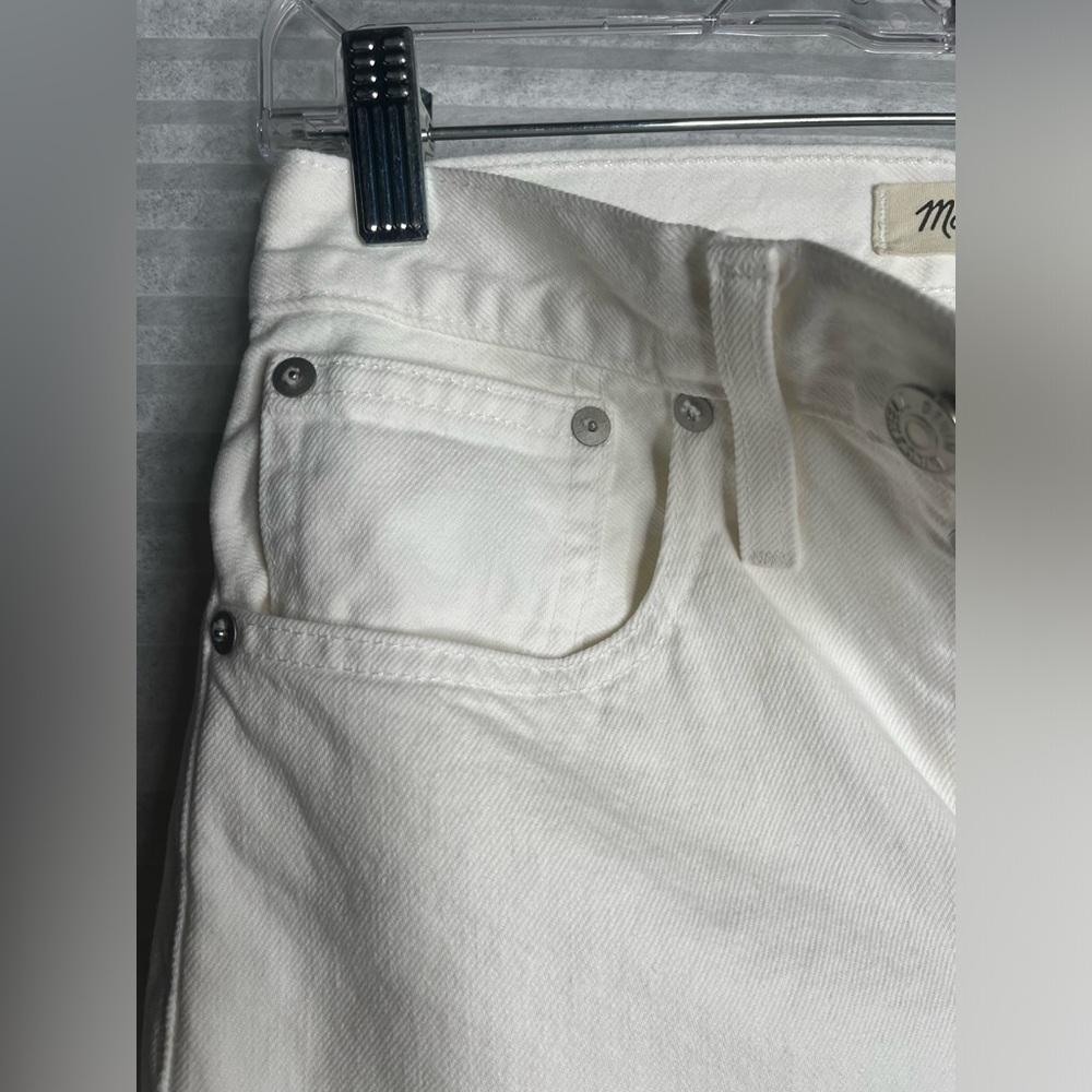 Madewell High-Rise Long Denim Shorts -Tile White - Women's Size 24 - Picture 6 of 16
